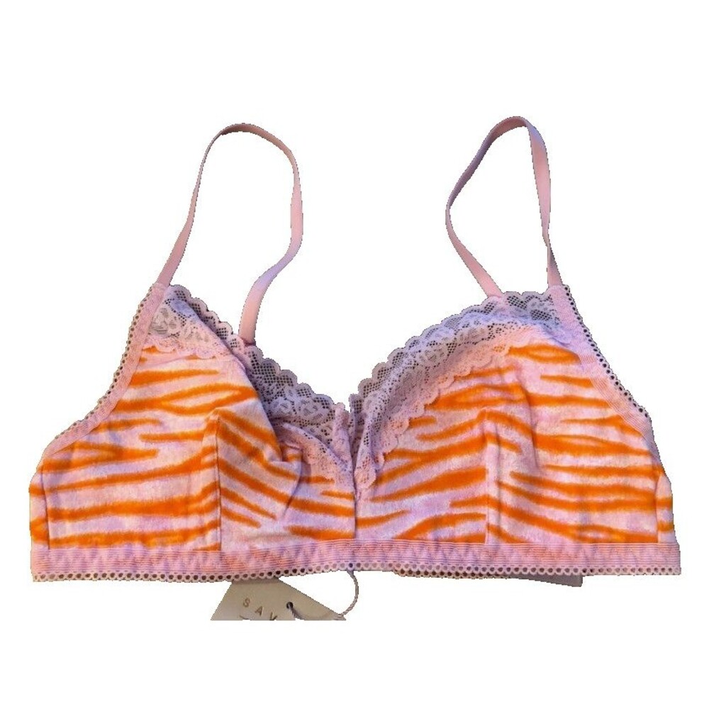 Savage X Fenty Wildly Pink Tangerine Orange Tiger Print Curvy Bralette Plus 1X